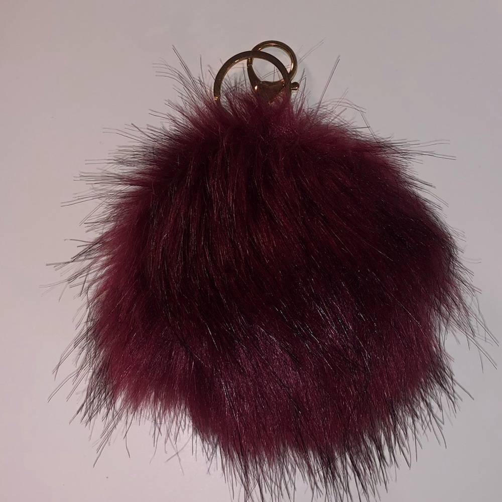 Maroon Fuzzy Keychain